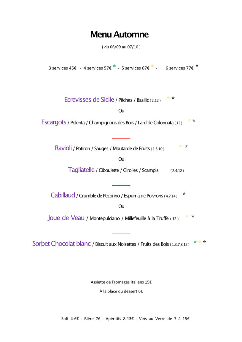 Silvano Menu Silvano Menu